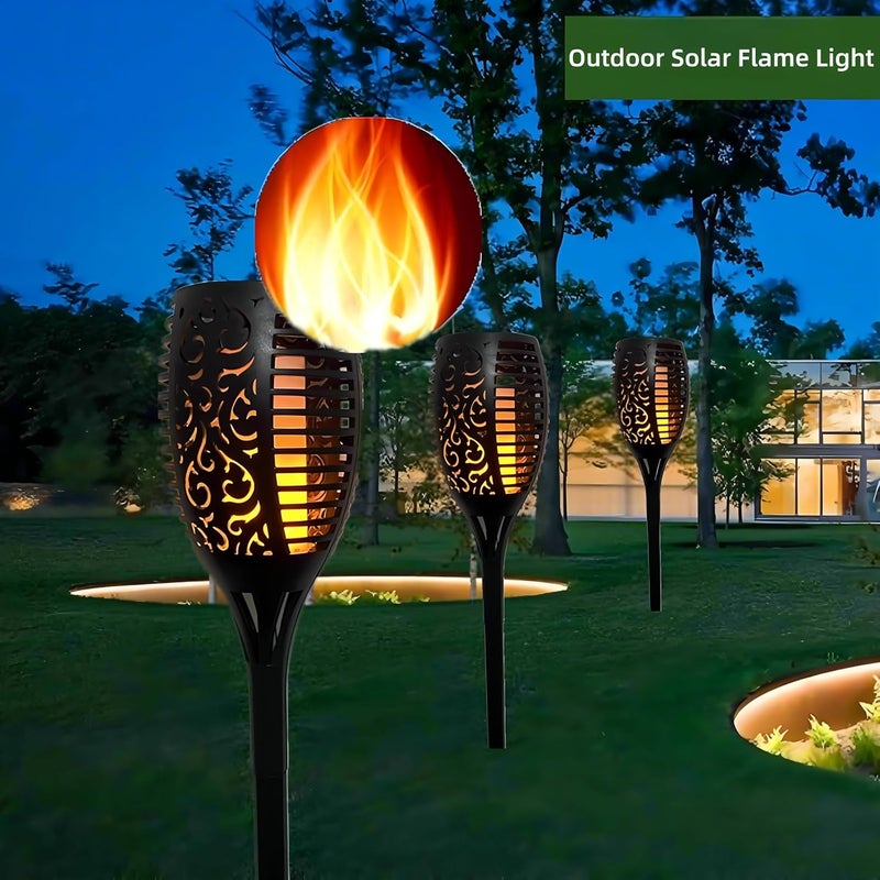 HAKSEIFA 4 Pack Outdoor Solar Flame Light,Solar Lights Outdoor for Garden Decorations with Flickering Flame,IP65 Waterproof Solar Powered Yard Lights Torch Light for Lawn Patio Pathway (Warm White) - Image 4